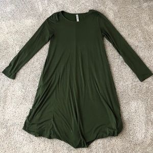 Zenna Outfitters Swing Dress - Olive Green - M - Pockets
